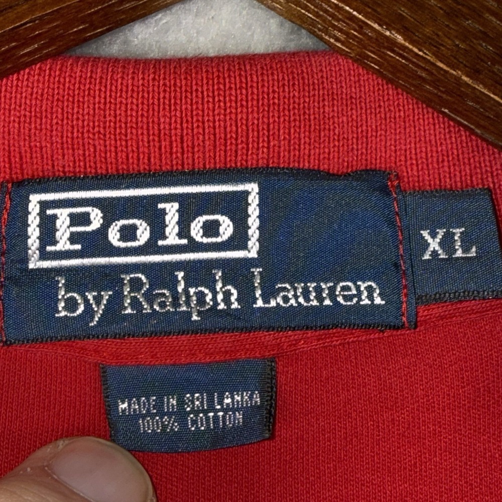 Polo Ralph Lauren Cotton Shirt Men's XL Red W/ Blue Pony School Pride‎ Preppy - Picture 5 of 6